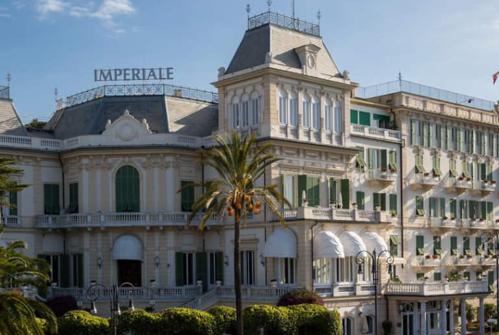 Imperiale Palace Hotel near Portofino luxury hotels boasts a private beach and opulent amenities.